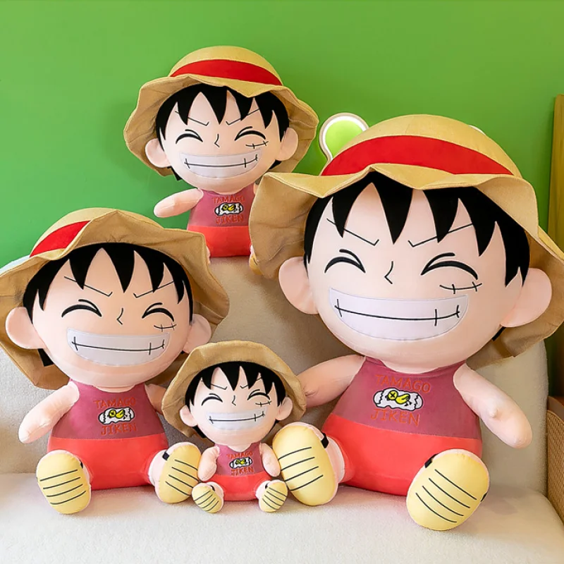 

30/45/55cm One Piece Piece Lufei Plush Toy Anime Character Cute Doll Cartoon Room Decoration Throw Pillow Christmas Gift