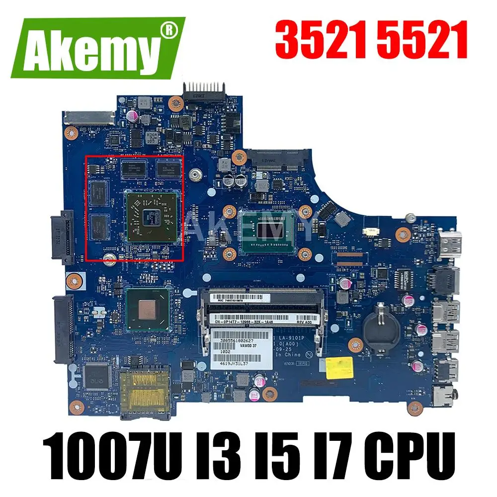 Материнская плата для ноутбука Dell Inspiron 3521 5521 Женская материнская с 1017U 1007U I3 I5 I7
