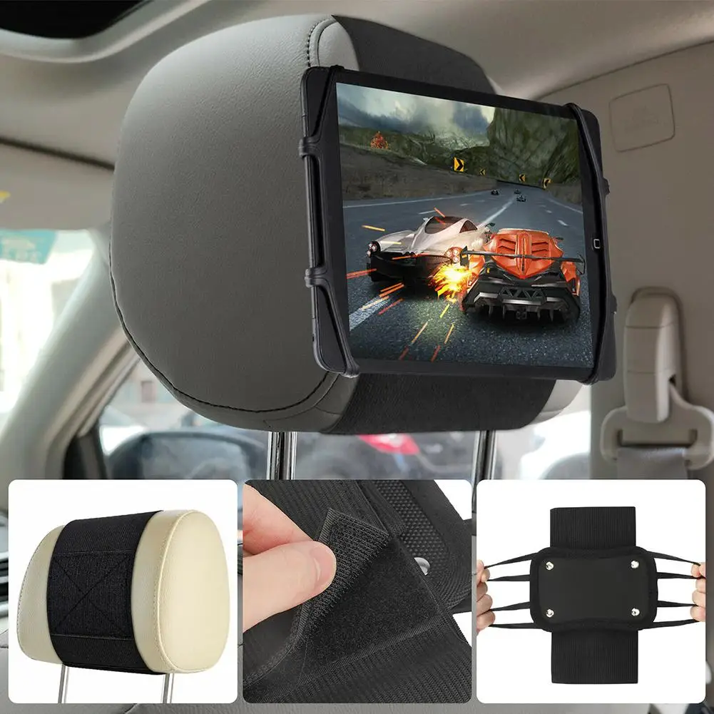 Adjustable Car Headrest Mount Holder Stretchable Silicone Cover Bracket Car Seat Back Universal For Ipad Tablets Phone