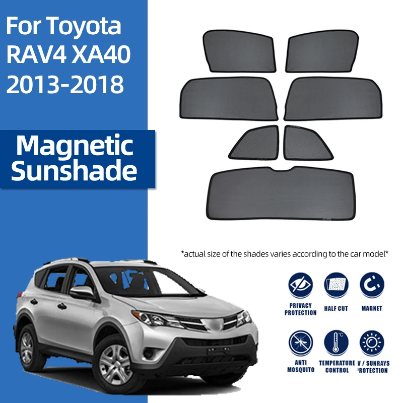 

For Toyota RAV4 XA40 2013-2018 RAV 4 Car Sunshade Shield Magnetic Rear Side Baby Window Sun Shade Visor Front Windshield Curtain
