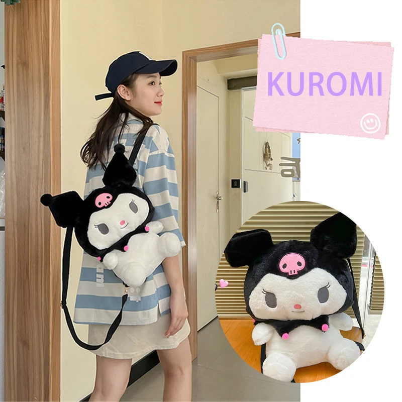 

New Cartoon Pikachu Anime Soft Stuffed Bag Girl Large Capacity Schoolbag Sanrios Cinnamoroll Kuromi Melody Plush Dolls Backpacks