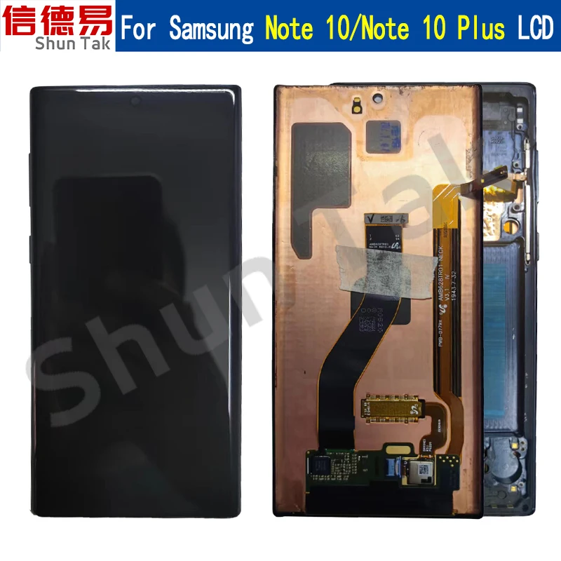 

Для Samsung Galaxy Note 10 Lcd N970F N9700 рамка дисплей сенсорный экран дигитайзер для Samsung note10 + Note 10 Plus 5G N975 n976b