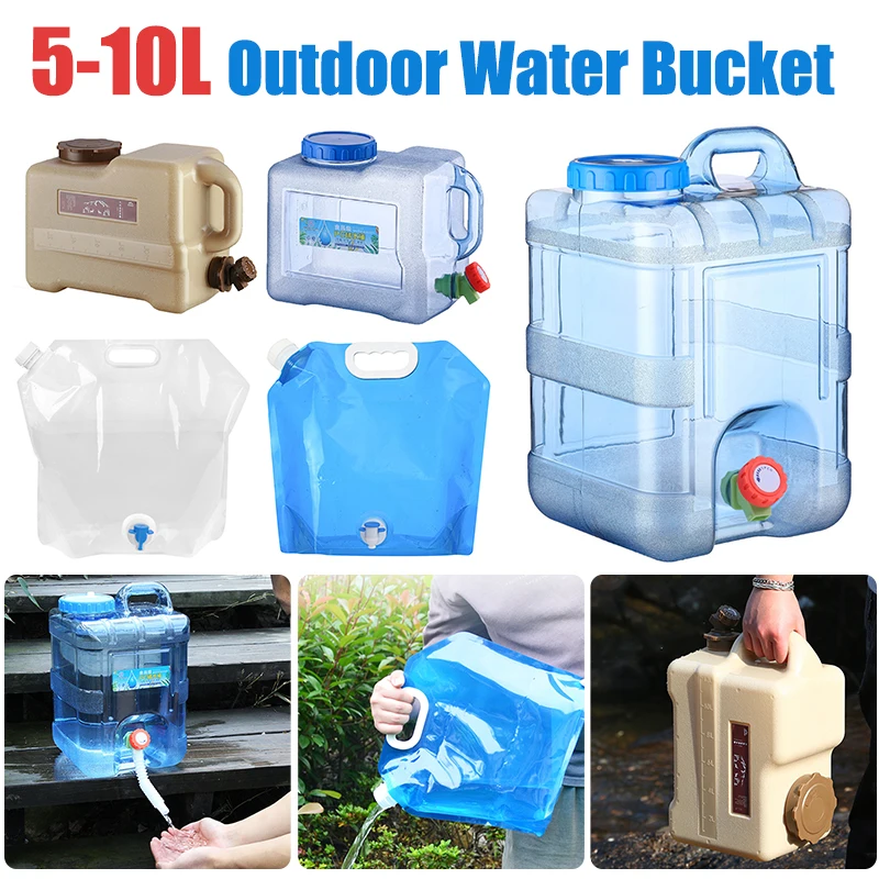 

5/7.5/8/10/12/15L Capacity Outdoor Water Bucket Portable Driving Wateater Bucket Portable Tank Container with Faucet for Camping