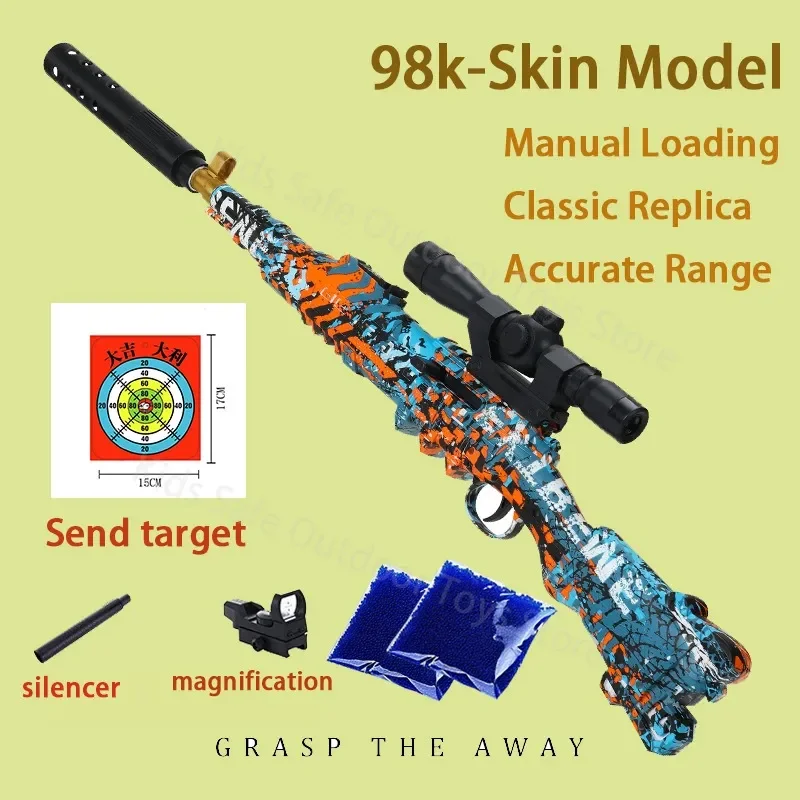 

Water Gun Toy 98K Gel Blasters Gun Manual Airsoft Weapons Rifle Sniper Machine Paintball Model for Adults Boys Outdoor Games Toy