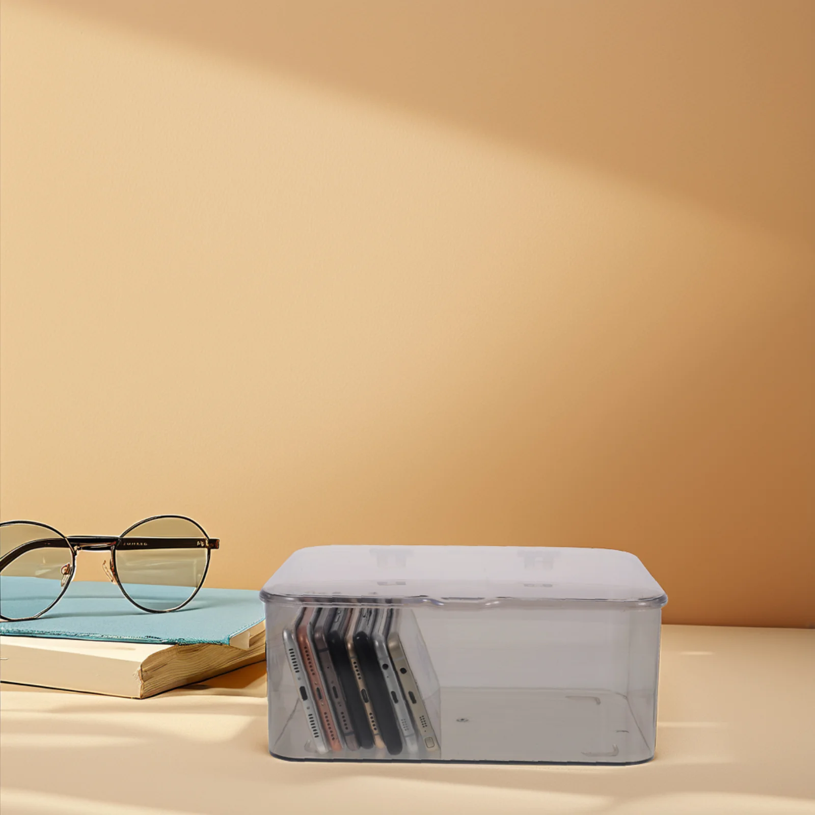 Ящик для хранения с крышкой прозрачный настольный органайзер витрина ювелирных