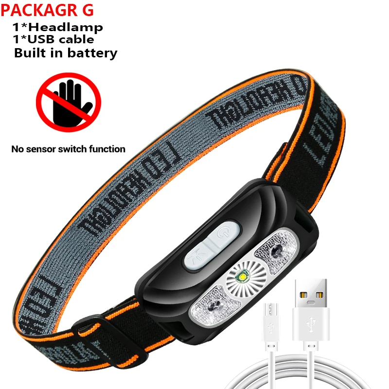 

Мини перезаряжаемый сенсорный налобный фонарь USB COB