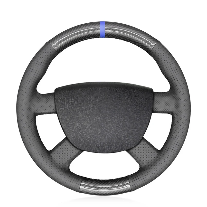

Black Carbon Fiber Leather Hand Car Steering Wheel Cover for Ford Kuga 2008-2011 Focus 2 2005-2011 C-MAX 2007-2010 Transit