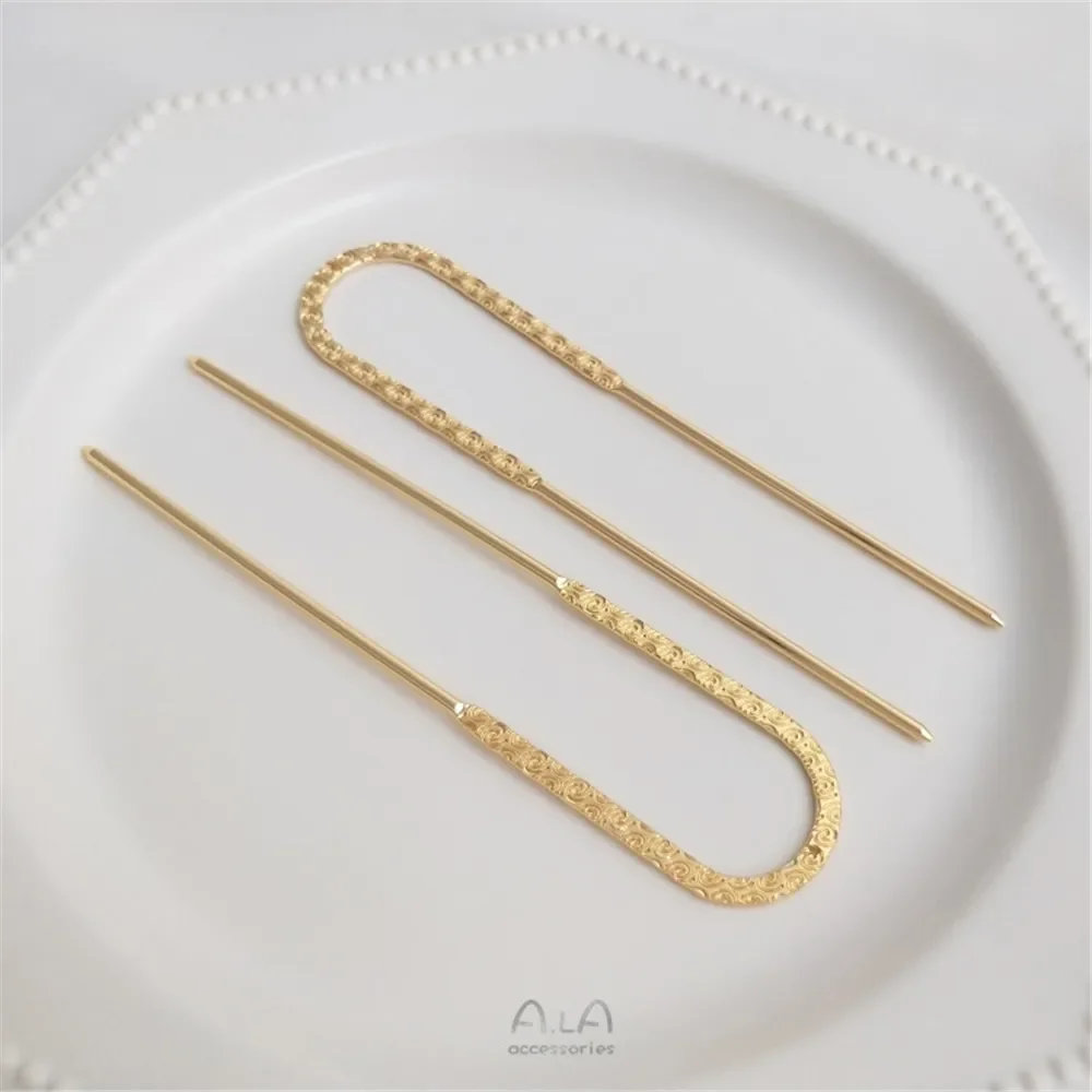 14 К позолоченная расческа для волос с четырьмя зубцами в древнем стиле шпилька