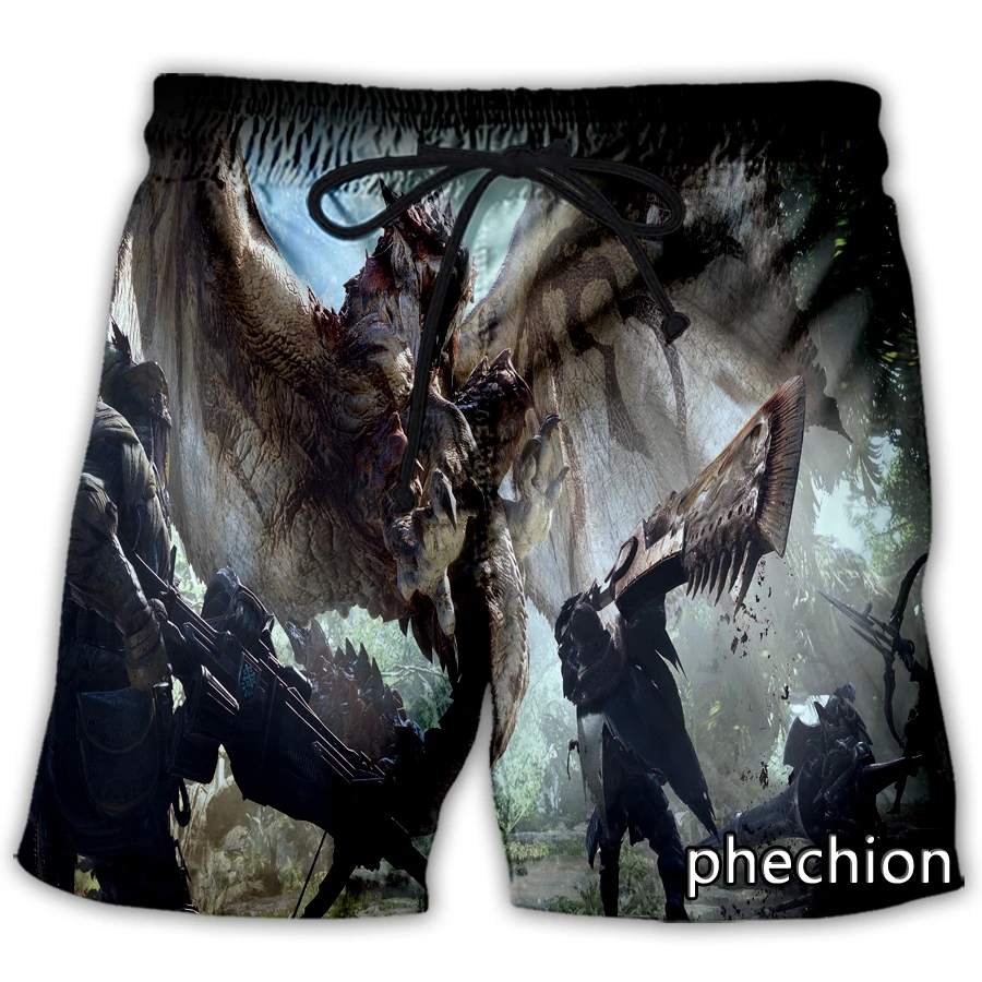 

phechion New Men/Women Monster Hunter 3D Printed Casual Shorts Fashion Streetwear Men Loose Sporting Shorts A171