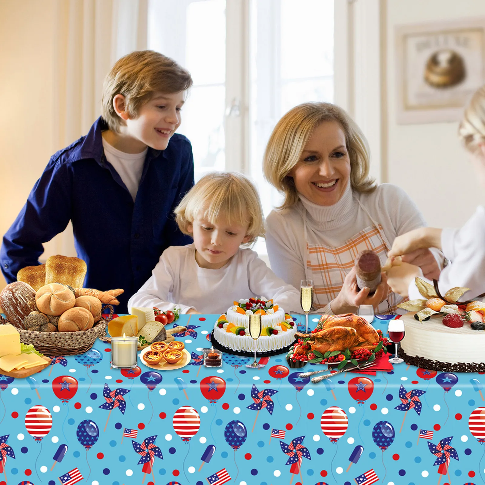 Скатерть на День Независимости x 9 футов украшения скатерть день памяти