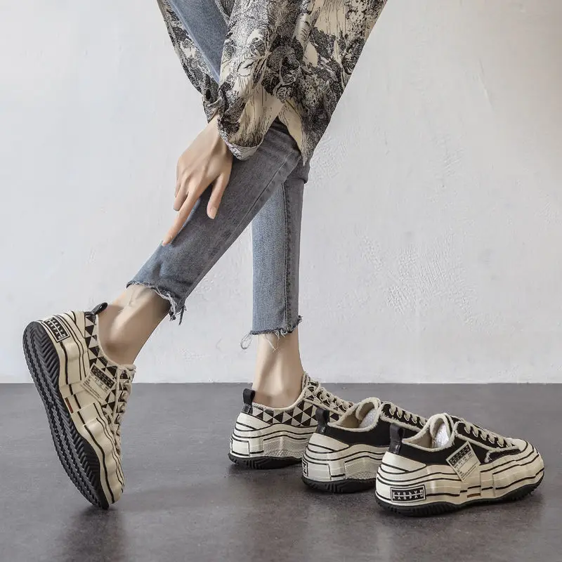 

2022 Spring/Autumn Leisure Flat Designer Shoes Woman Vulcanized Sneakers Platform Sneakers Schoenen Vrouw Zapatos De Mujer
