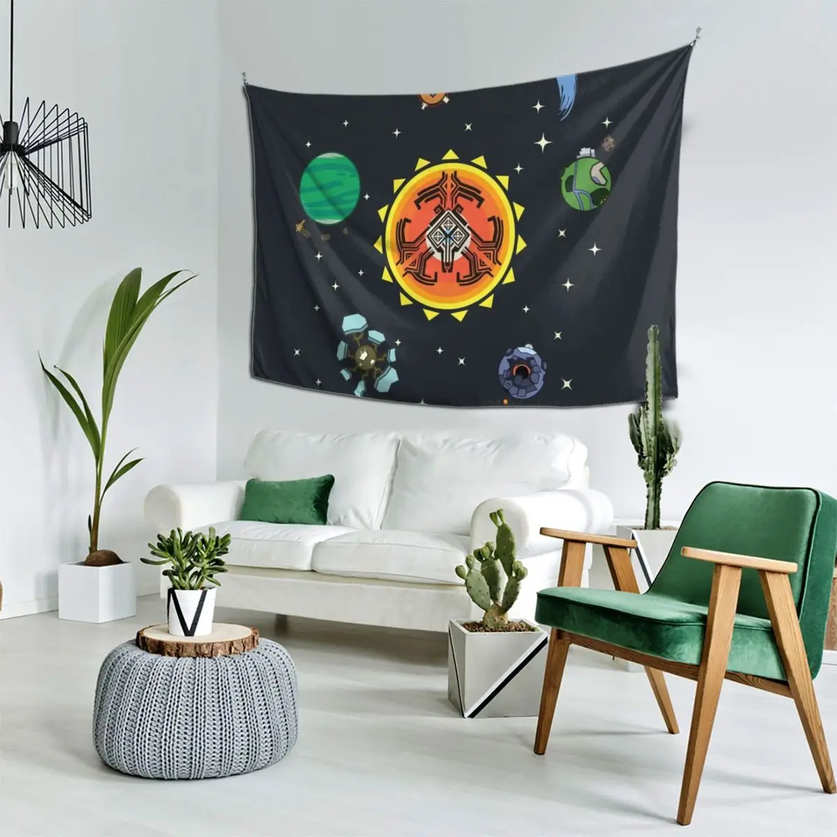 Гобелен с сердкой солнечной системой дизайн комнаты настенные гобелены