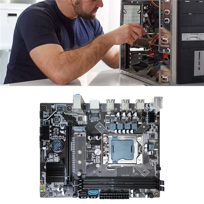 

X79 Motherboard with SATA Cable+Switch Cable LGA1356 2XDDR3 ECC REG RAM Slot M.2 NVME SATA3.0 Computer Game Motherboard