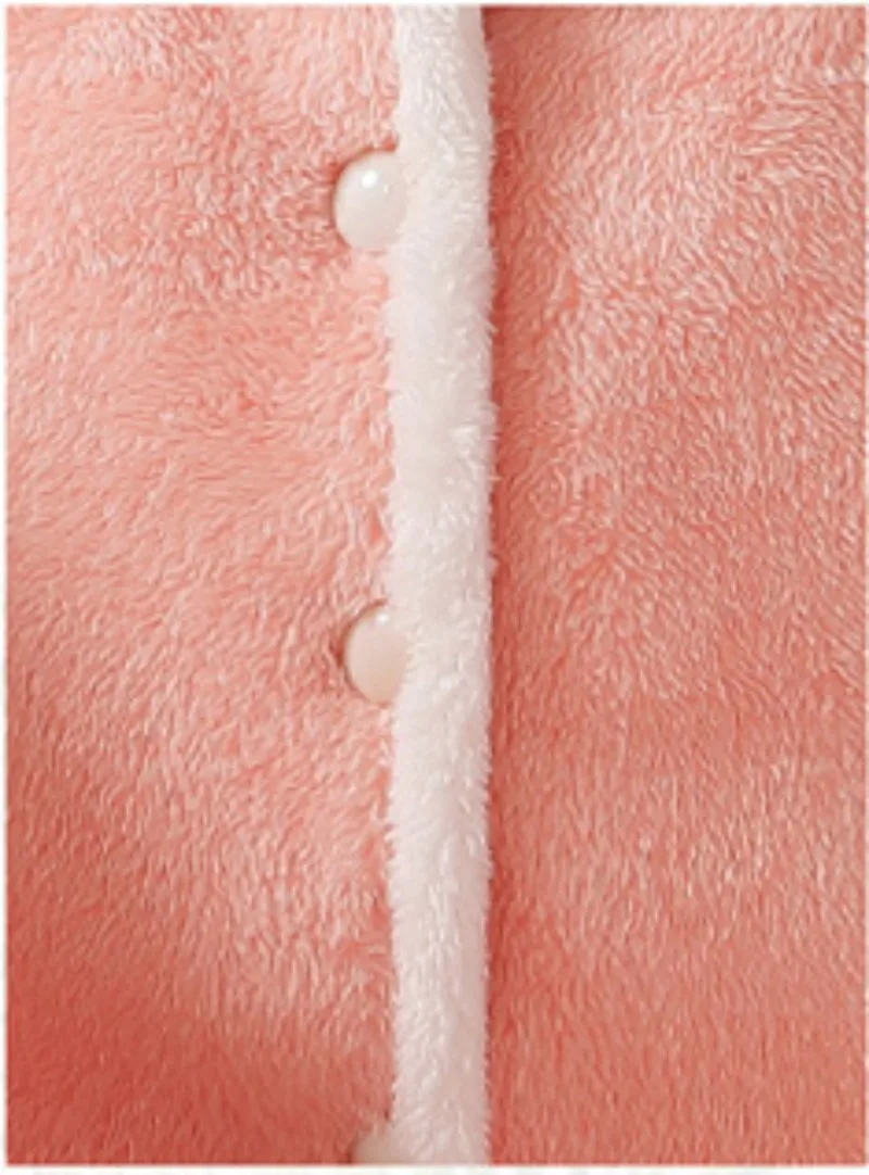 Girl's Winter Two Pieces Pajama Suit Length To The Ankle Polyester Warm Comfortable Skin-Friendly Lapel Breasted Leisure Wear