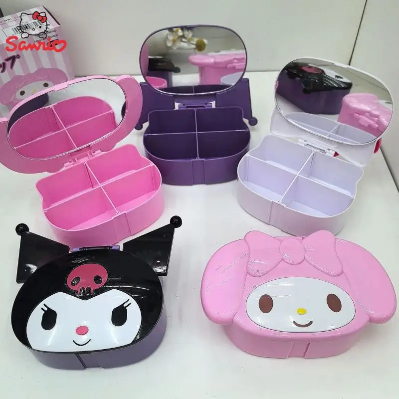 Зеркало для макияжа коробка хранения My Melody Kuromi настольный органайзер с милыми
