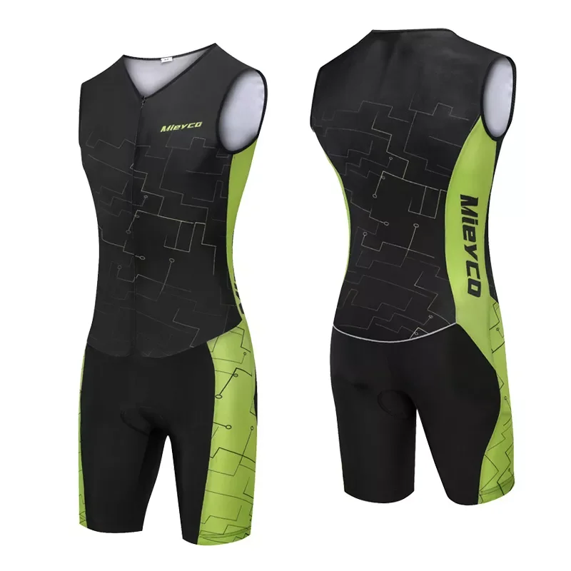

Triathlon Suit Men's Sleeveless Cycling Jersey Skinsuit Jumpsuit Sportswear Maillot 3D Sponge Pants Pad Ciclismo Masculino