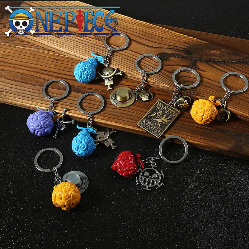 

One Piece Peripheral Keychain Pendant Luffy Ace Rubber Surgical Burning Shock Devil Fruit Backpack Hanging Ornament