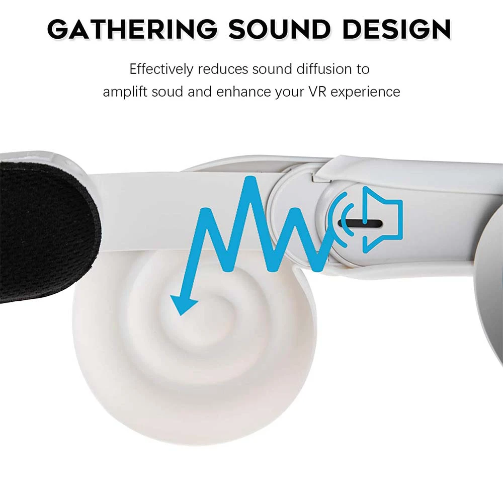 Silicone Ear Muffs for Oculus Quest 2 VR Headset Enhanced Sound Ear Cups for Meta Quest 2 Accessories Noise Reduction Earmuffs