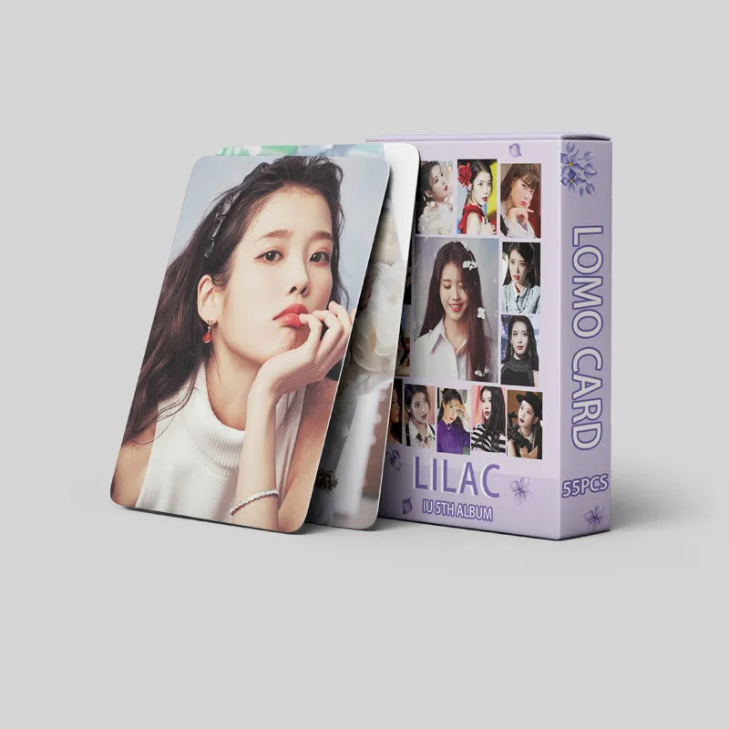 

55Pcs/Set IU LILAC Postcards New Album High Quality HD Lomo Cards Double Side Print Photo Cards Fans Gifts