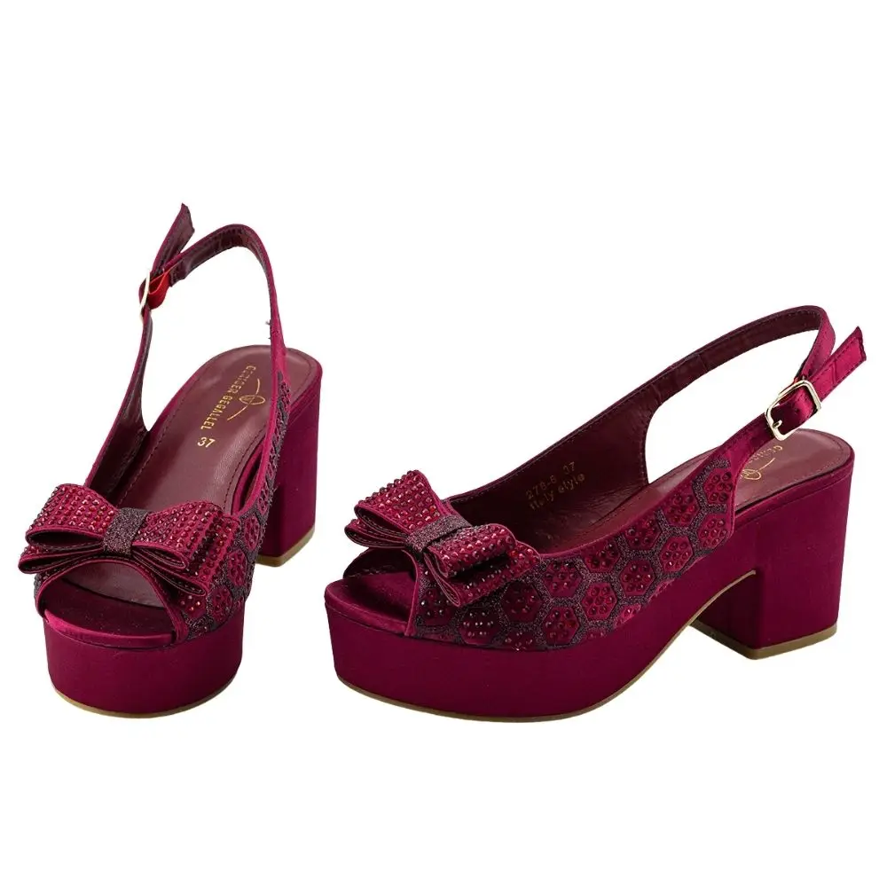 2022 New Brand Women Sandals Summer Shoes Sexy Thick High Heels Platform Black Red Yellow Dress Party Wedding Shoes Woman Pumps