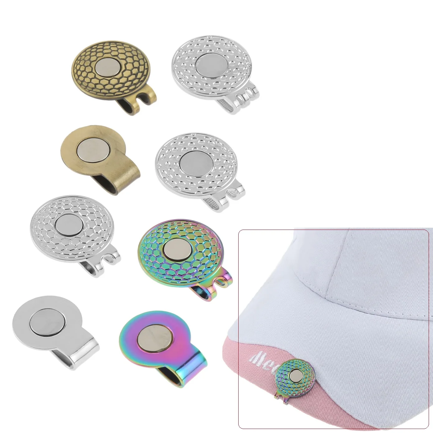 Hat Clip Magnetic Golf Cap Clips With Magnet Ball Markers Golf Putting Green Accessories 20mm/25mm
