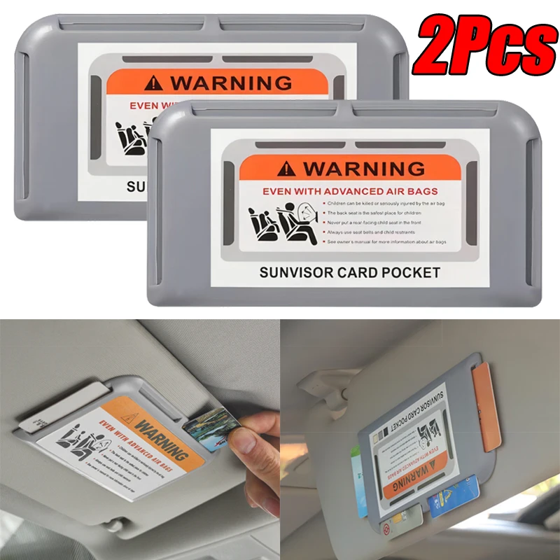 

1/2Pcs Car Sun Visor Card Holder Strong Pasting Auto Instrument Panel Door Card Clips Storage Tidying Car Interior Accessories