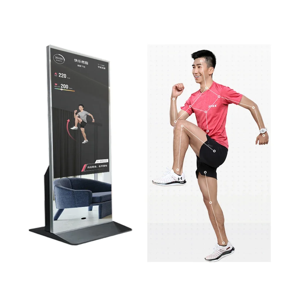 55 inch touch screen Android interactive magic mirror display for home Gym fitness