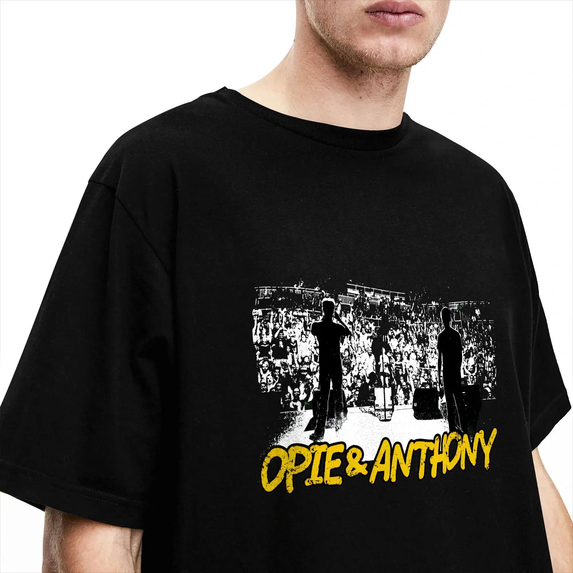 Фото Футболка Opie And Anthony American Talk Show Radio Program, летние футболки, мужские футболки из 100% хлопка, одежда больших размеров, топы с короткими рукавами №3