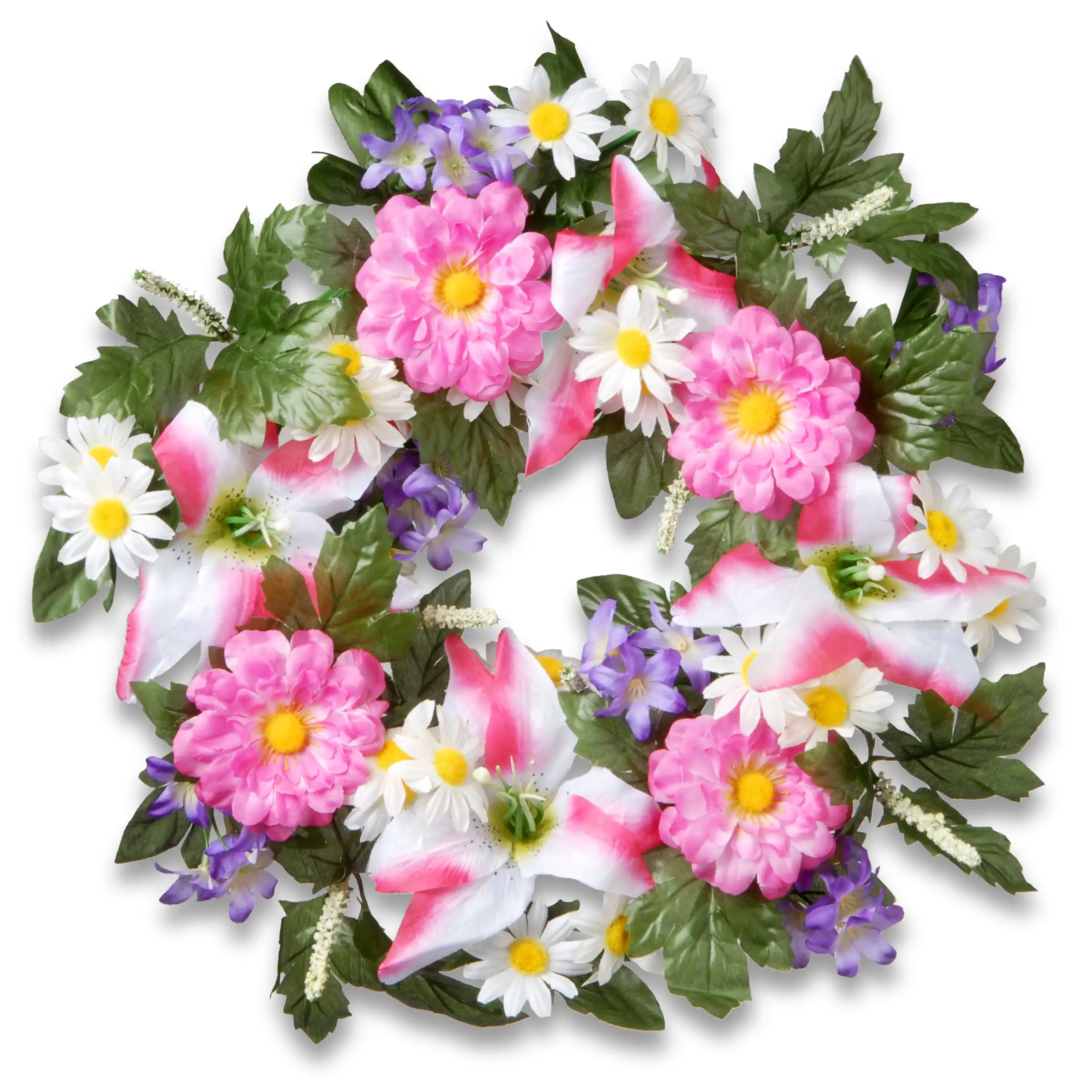 

Artificial 18" Daisy and Tiger Lily Wreath