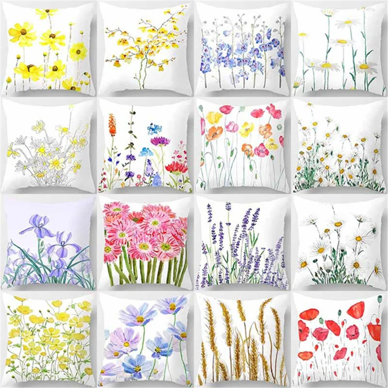 

Upward-growing Plant Printing Super Soft Velvet Home Decor Pillowcase Car Couches Sofa Cushion Cover Home Textils Pillow Case