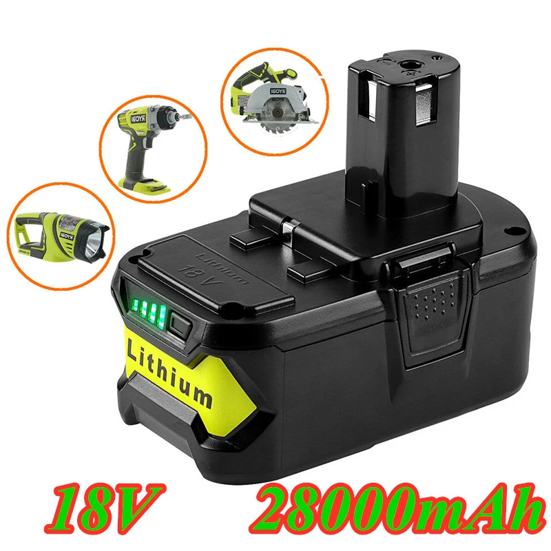 

High Capacity 18V 28000mAh Li-Ion for Ryobi Hot P108 RB18L40 Rechargeable Battery Pack Power Tool Battery Ryobi ONE