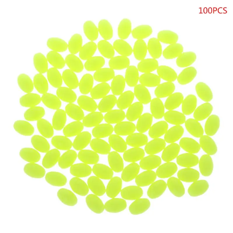 

100Pcs Oval Luminous Fishing Lures Fishing Beads Sea Hard Floating Float Tackles