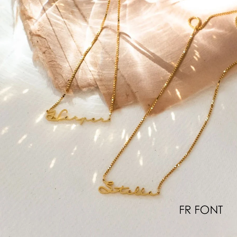 Orazio Customized Name Pendant Necklace Stainless Steel Personalized Letter 14K Gold Chokers Neck Chains High Quantity Jewelry