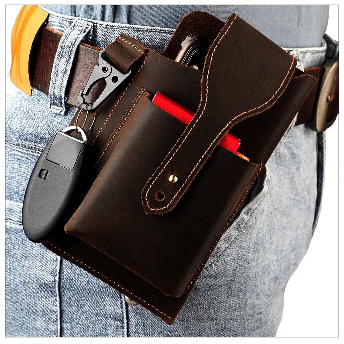 

Waist Mobile Man Sports Outdoor Waist Cow Male Bag Leather Phone Bag Waist Men's Bag Leather Bag Leather Tactical Bag