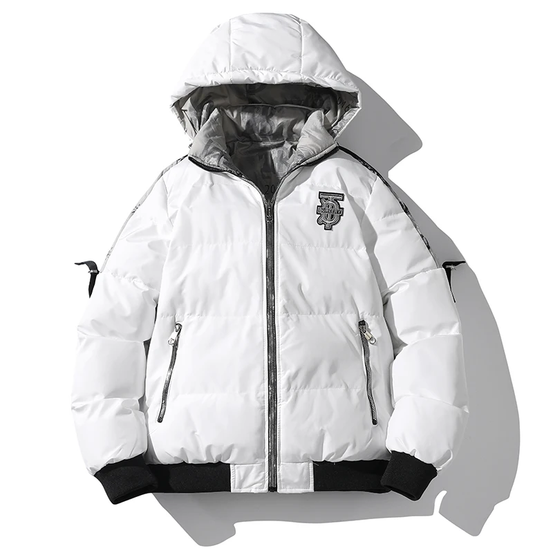 Autumn and winter 2022 men's clothing Double sided leather cotton jacket Men's down jacket Warm keeping fashion label detachable