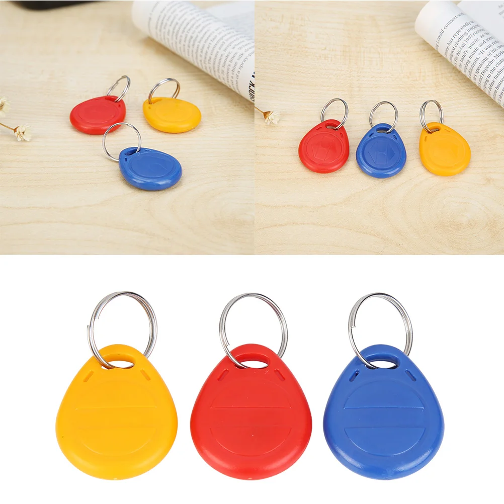 

3 шт. идентификационные жетоны, Брелоки для ключей, брелоки для дверного замка управления доступом (желтый, красный, синий)