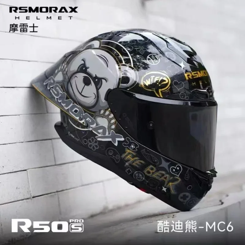 Фото Новинка: Мотоциклетный шлем MOTORAX с полной защитой лица для мужчин и женщин, подходит для всех сезонов, с большим задним антикрылом и дизайном 