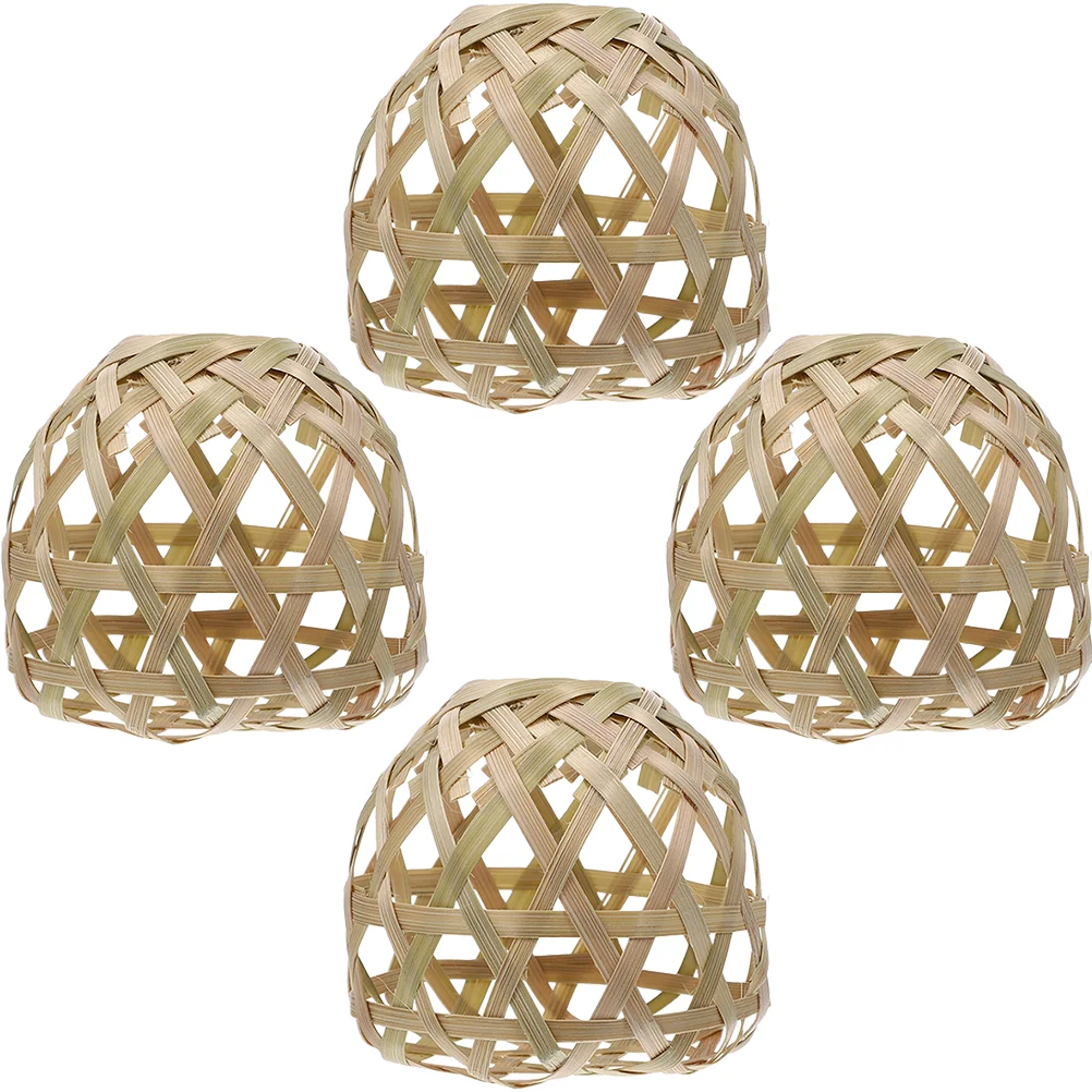 

4 Pcs Vintage Ceiling Light Bamboo Lampshade Woven Pendant Replacement Lampshades Decor