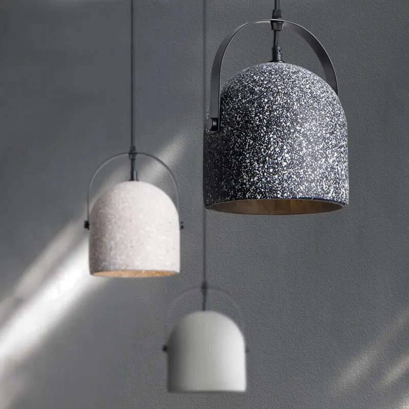 Modern Minimalist Cement Pendant Lamp Interior Nordic Creative Retro LED Gray Hanging Lamp For Living Room Dining Hall Bedroom