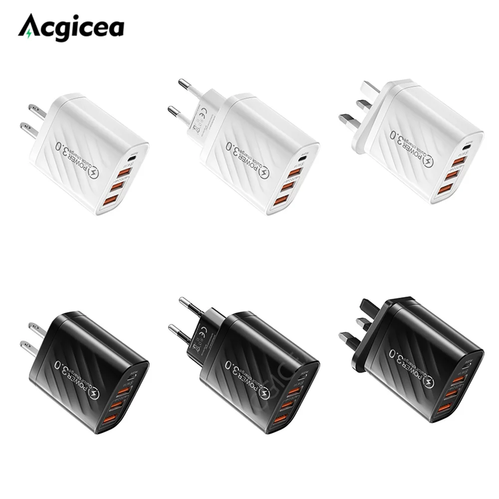 Зарядное устройство USB Type C 48 Вт быстрое зарядное 3 0 для iPhone Samsung Xiaomi Mi Huawei дорожный