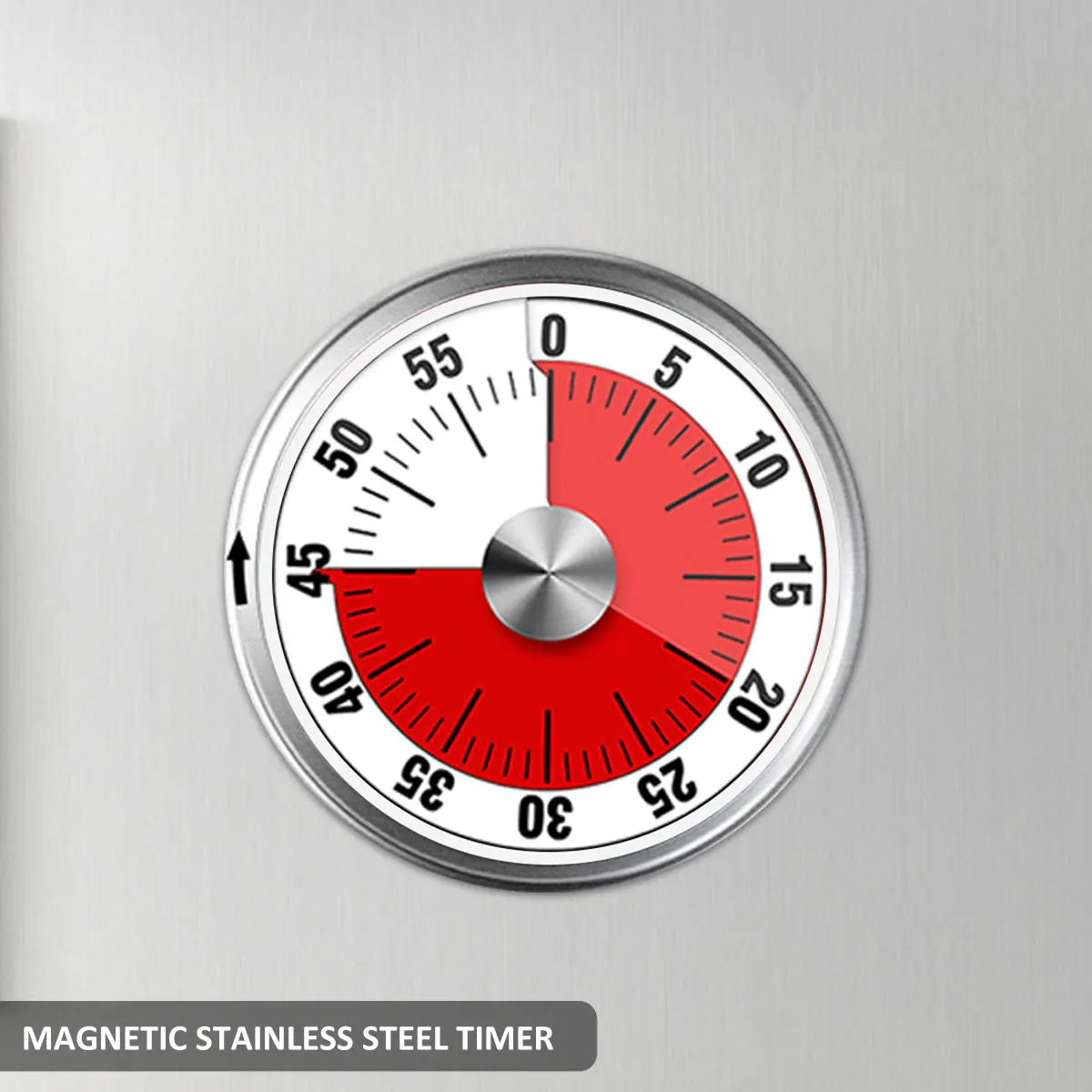 

Кухонный механический таймер обратного отсчета, таймер с магнитной задней крышкой, не требует батареек, визуальные таймеры из нержавеющей ...