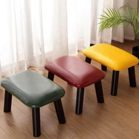 small leather stool wooden vanity low kitchen creative dressing table stool retro children mobili soggiorno household supplies