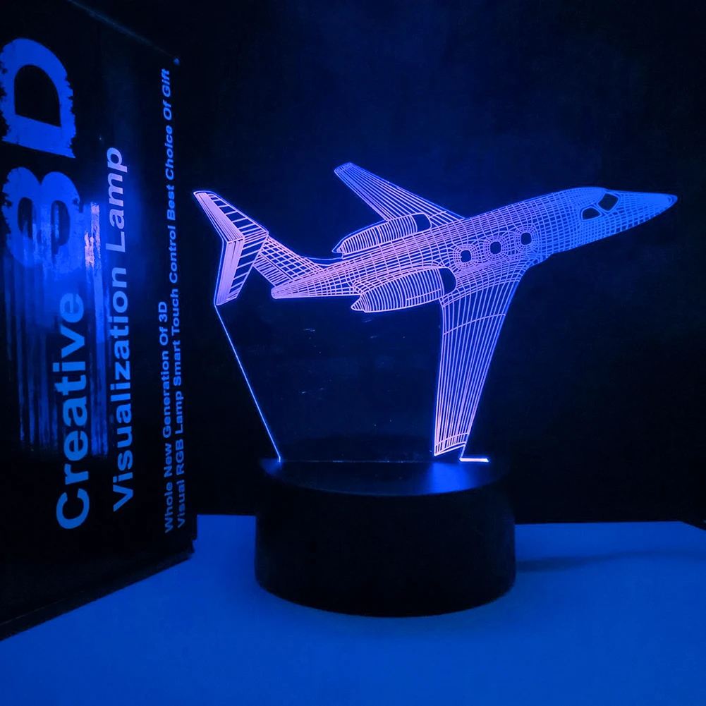 

Acrylic Aircraft 3D Table Lamp Remote Control Bedroom Bedside Touch Night Lights Birthday Party Lighting Christmas Birthday Gift