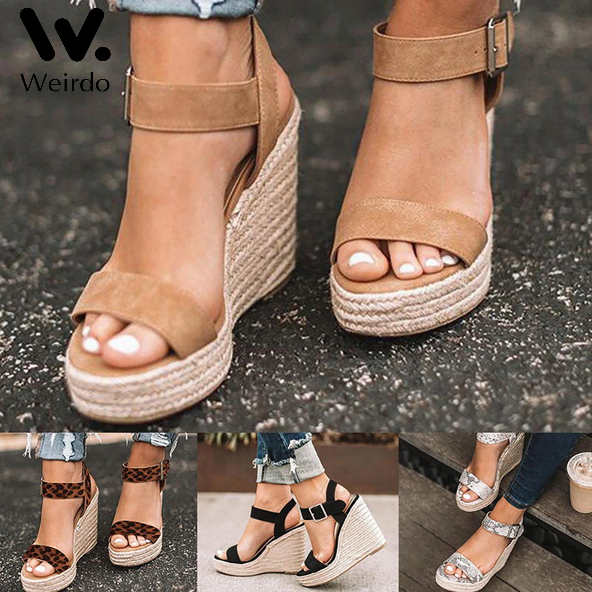 

High Heels Slippers Women Sandals Wedge Summer Shoes Women Open Toe Buckle Strap Slides Beach Platform Female Sandalias Mujer
