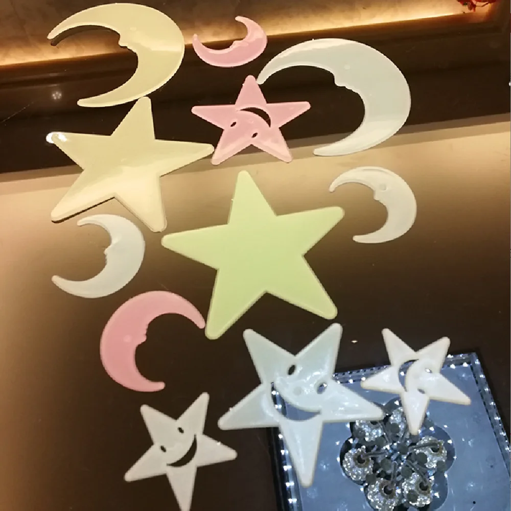 

3D Bubble Luminous Stars Moon Dots Wall Sticker For Kids Room Bedroom Home Decoration Glow In The Dark DIY Combination Stickers