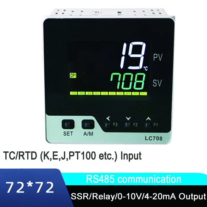 72X72Mm TC/RTD Đầu Vào Màn Hình LCD Kỹ Thuật Số Pid Bộ Điều Khiển Nhiệt Độ Với Hẹn Giờ SSR/Relay/4-20mA/0-10V Đầu Ra