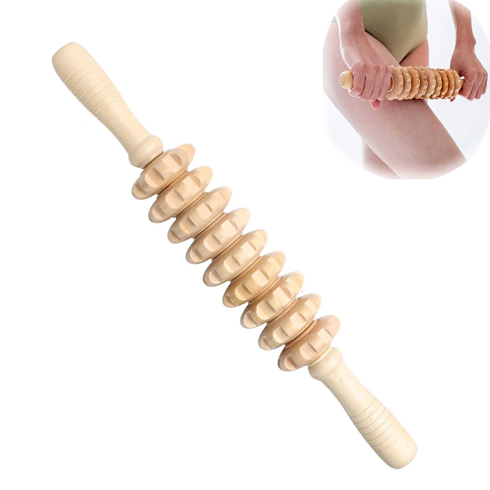 9-роликовый Массажер С Деревянным Механизмом Для Уменьшения Целлюлита