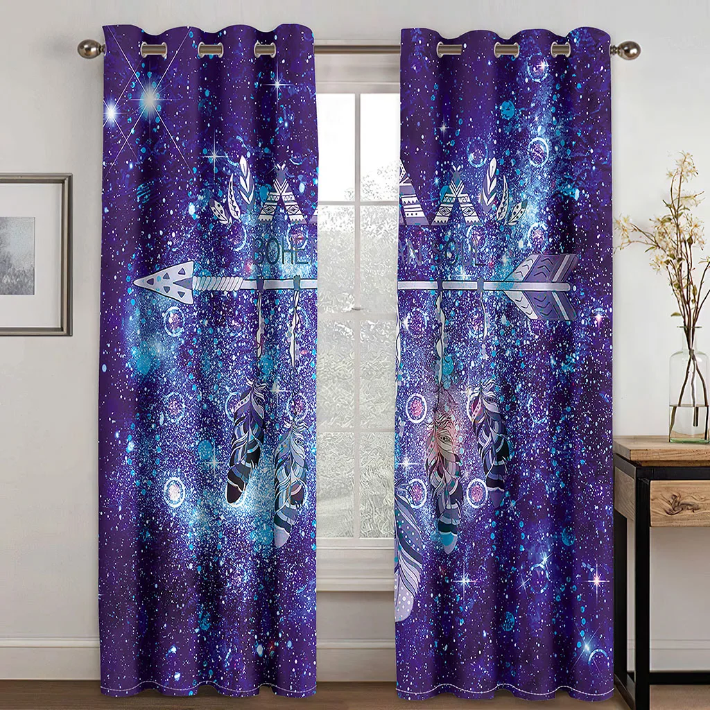 

Bedroom Blackout Curtains Purple Dream Catcher Polyester Window Curtains for Living Room Drapes Decor カーテン Cortinas Para La Sala