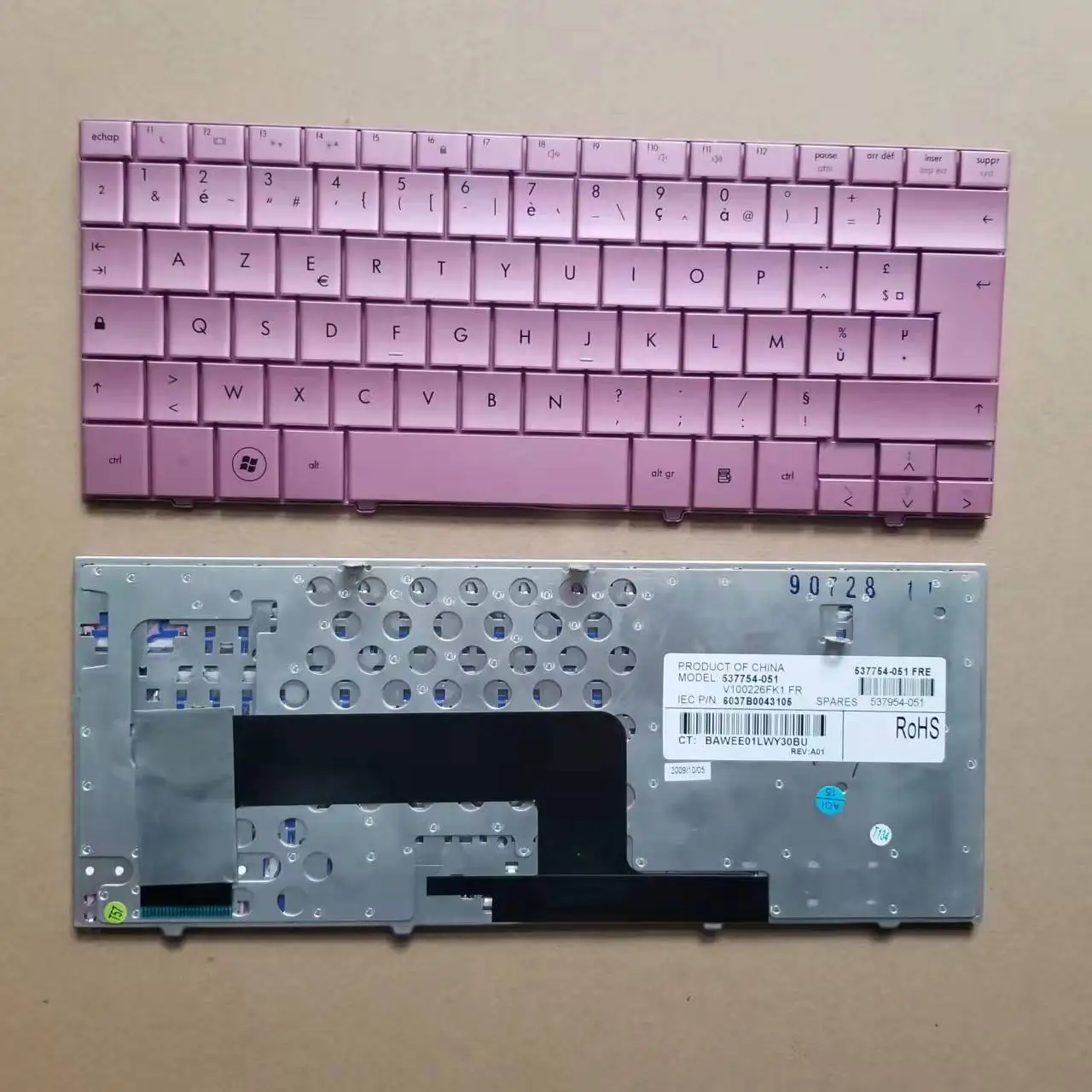 

Новая клавиатура для ноутбука HP Mini110 Mini110-1000 Series с французской клавиатурой, розовая 537754-051 V100226FK1