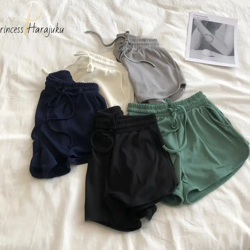 

Elastic High Waist Sports Shorts 2022 Women Summer Candy Color Anti Emptied Skinny Shorts Casual Lady Beach Correndo Short Pants